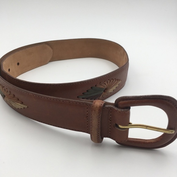 Aztec Boho Brown Leather Belt - Picture 2 of 7